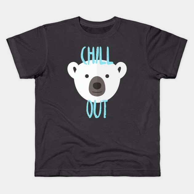 Chill Out Polar Bear Kids T-Shirt by cocorf